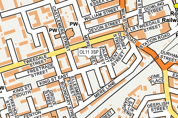 OL11 3SP map - OS OpenMap – Local (Ordnance Survey)