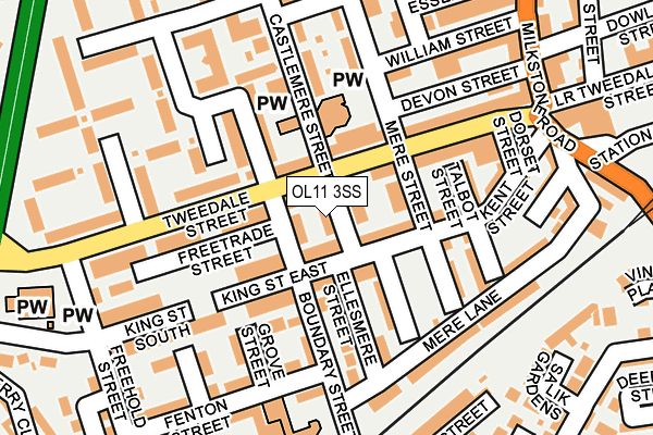 OL11 3SS map - OS OpenMap – Local (Ordnance Survey)