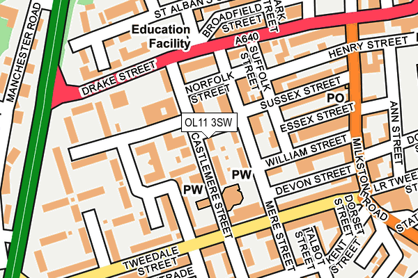 OL11 3SW map - OS OpenMap – Local (Ordnance Survey)