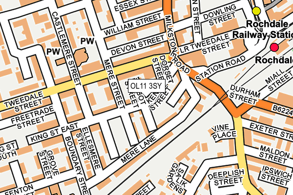 OL11 3SY map - OS OpenMap – Local (Ordnance Survey)