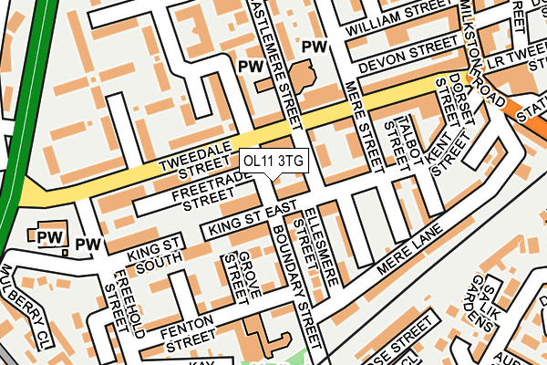 OL11 3TG map - OS OpenMap – Local (Ordnance Survey)