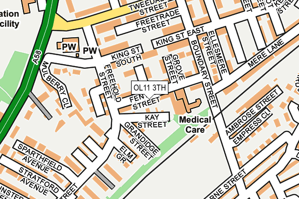 OL11 3TH map - OS OpenMap – Local (Ordnance Survey)