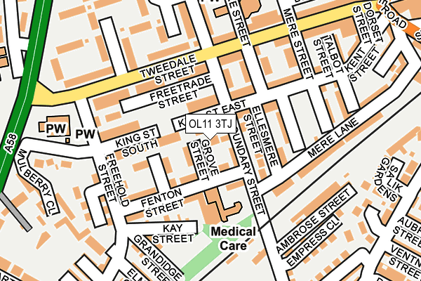 OL11 3TJ map - OS OpenMap – Local (Ordnance Survey)