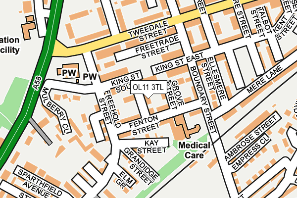 OL11 3TL map - OS OpenMap – Local (Ordnance Survey)