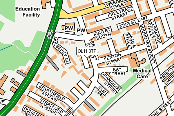 OL11 3TP map - OS OpenMap – Local (Ordnance Survey)