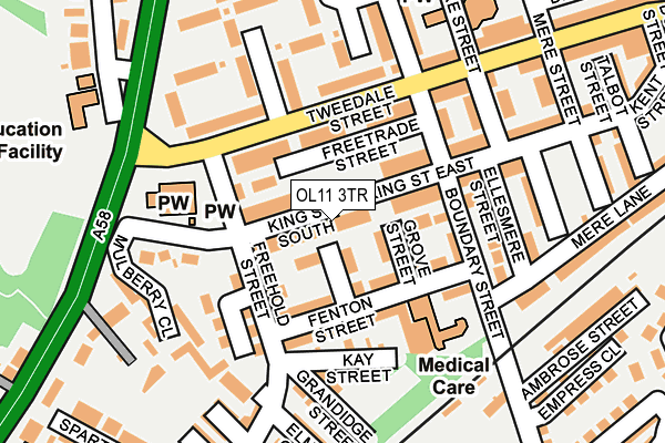 OL11 3TR map - OS OpenMap – Local (Ordnance Survey)