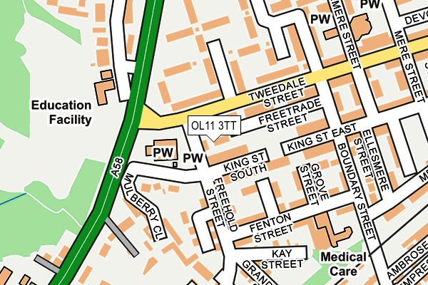 OL11 3TT map - OS OpenMap – Local (Ordnance Survey)