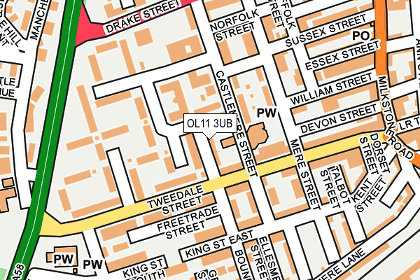 OL11 3UB map - OS OpenMap – Local (Ordnance Survey)