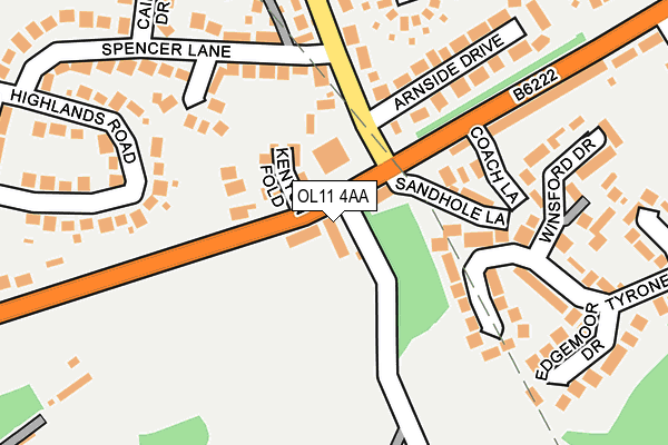 OL11 4AA map - OS OpenMap – Local (Ordnance Survey)