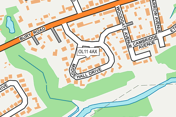 OL11 4AX map - OS OpenMap – Local (Ordnance Survey)