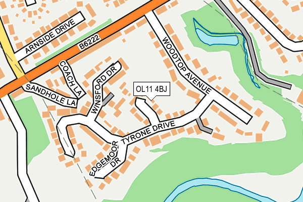 OL11 4BJ map - OS OpenMap – Local (Ordnance Survey)