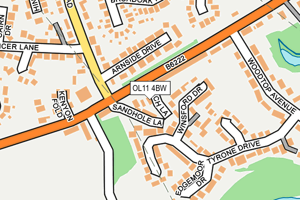 OL11 4BW map - OS OpenMap – Local (Ordnance Survey)