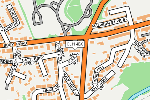 OL11 4BX map - OS OpenMap – Local (Ordnance Survey)