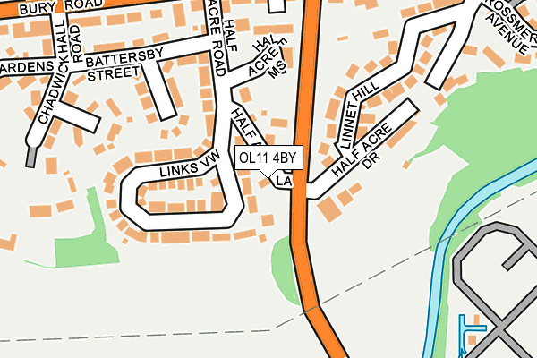 OL11 4BY map - OS OpenMap – Local (Ordnance Survey)