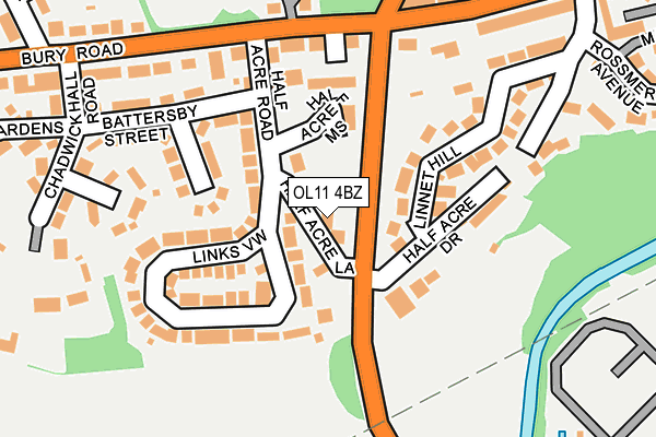 OL11 4BZ map - OS OpenMap – Local (Ordnance Survey)