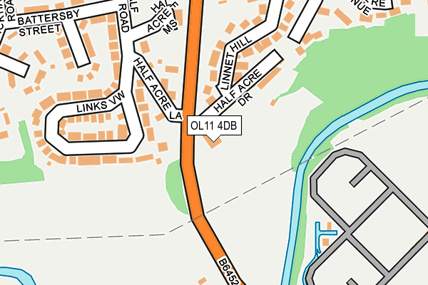 OL11 4DB map - OS OpenMap – Local (Ordnance Survey)