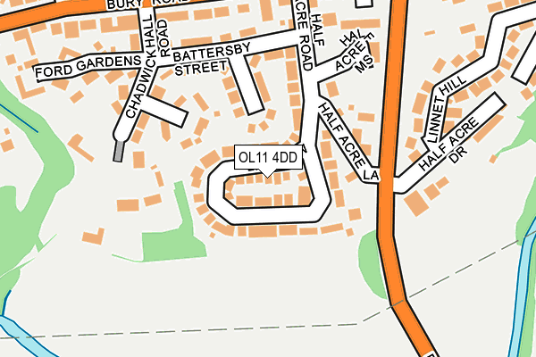 OL11 4DD map - OS OpenMap – Local (Ordnance Survey)