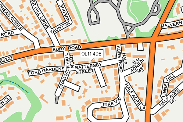 OL11 4DE map - OS OpenMap – Local (Ordnance Survey)