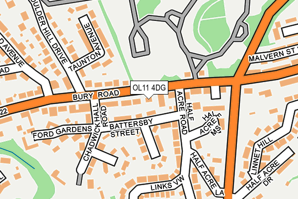 OL11 4DG map - OS OpenMap – Local (Ordnance Survey)