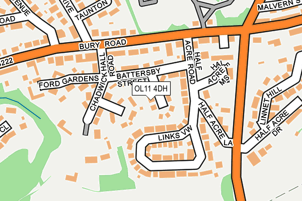 OL11 4DH map - OS OpenMap – Local (Ordnance Survey)