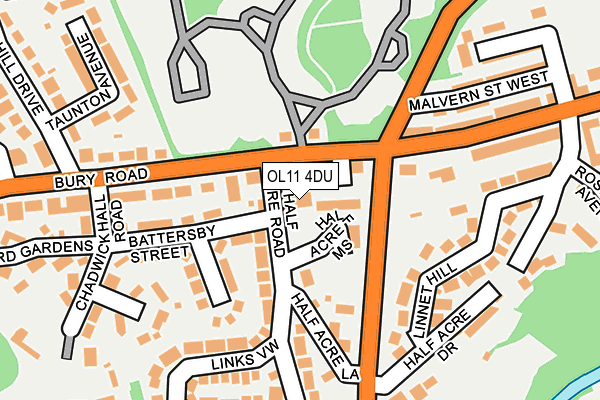 OL11 4DU map - OS OpenMap – Local (Ordnance Survey)