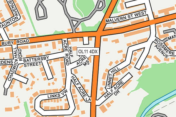 OL11 4DX map - OS OpenMap – Local (Ordnance Survey)