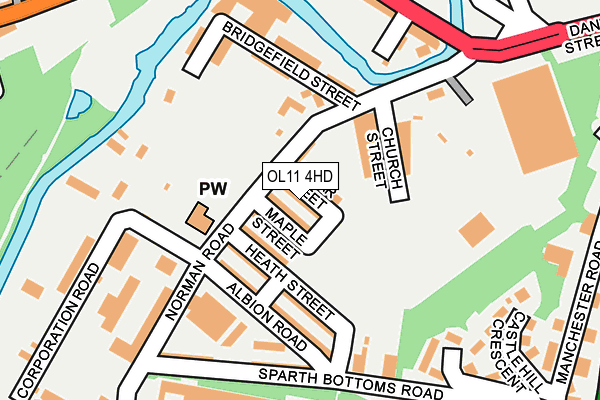 OL11 4HD map - OS OpenMap – Local (Ordnance Survey)