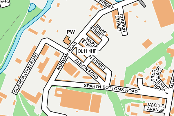 OL11 4HF map - OS OpenMap – Local (Ordnance Survey)