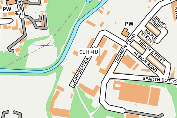 OL11 4HJ map - OS OpenMap – Local (Ordnance Survey)
