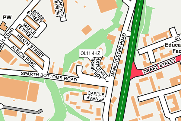 OL11 4HZ map - OS OpenMap – Local (Ordnance Survey)