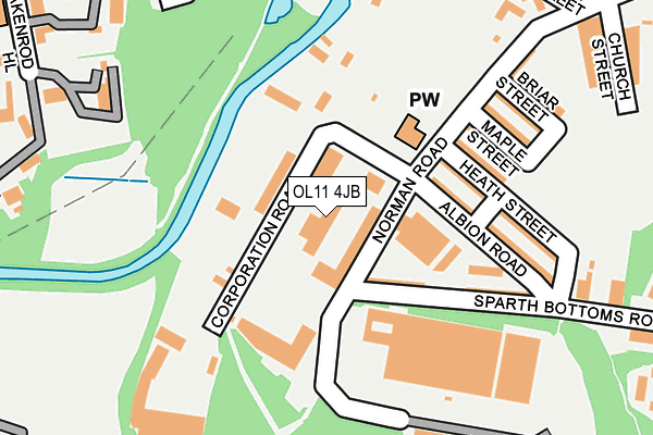 OL11 4JB map - OS OpenMap – Local (Ordnance Survey)