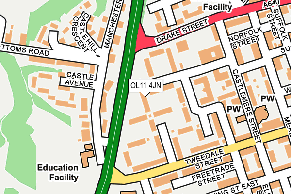 OL11 4JN map - OS OpenMap – Local (Ordnance Survey)