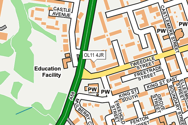 OL11 4JR map - OS OpenMap – Local (Ordnance Survey)