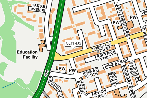 OL11 4JS map - OS OpenMap – Local (Ordnance Survey)