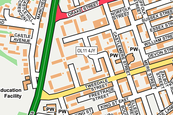 OL11 4JY map - OS OpenMap – Local (Ordnance Survey)