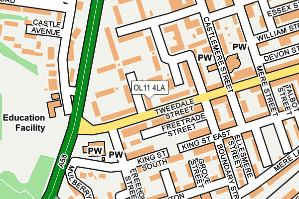 OL11 4LA map - OS OpenMap – Local (Ordnance Survey)