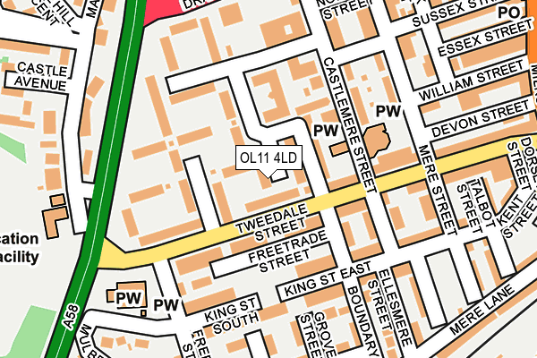 OL11 4LD map - OS OpenMap – Local (Ordnance Survey)