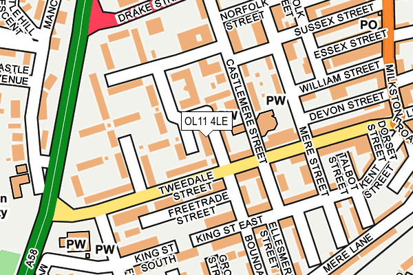 OL11 4LE map - OS OpenMap – Local (Ordnance Survey)
