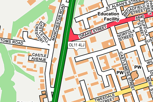 OL11 4LJ map - OS OpenMap – Local (Ordnance Survey)