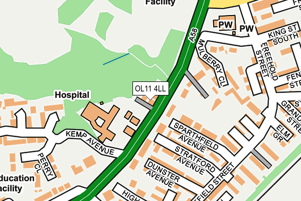 OL11 4LL map - OS OpenMap – Local (Ordnance Survey)