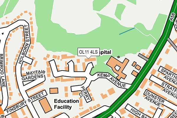 OL11 4LS map - OS OpenMap – Local (Ordnance Survey)