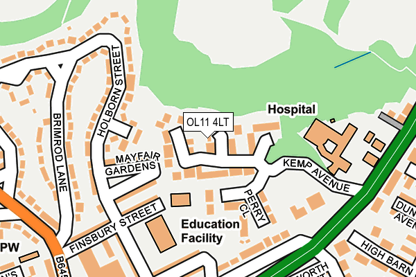 OL11 4LT map - OS OpenMap – Local (Ordnance Survey)