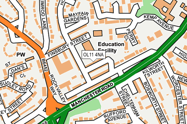 OL11 4NA map - OS OpenMap – Local (Ordnance Survey)