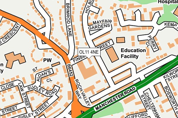 OL11 4NE map - OS OpenMap – Local (Ordnance Survey)