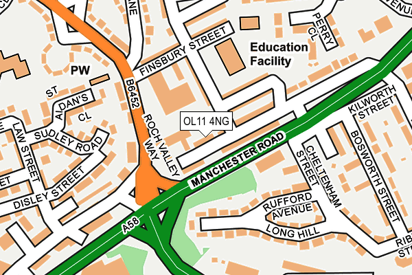 OL11 4NG map - OS OpenMap – Local (Ordnance Survey)