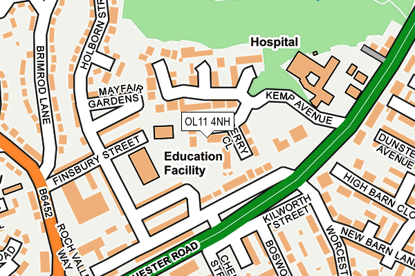 OL11 4NH map - OS OpenMap – Local (Ordnance Survey)