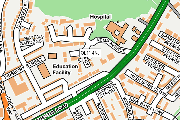 OL11 4NJ map - OS OpenMap – Local (Ordnance Survey)