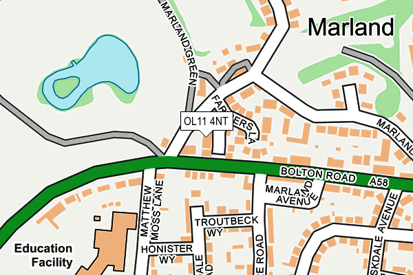 OL11 4NT map - OS OpenMap – Local (Ordnance Survey)