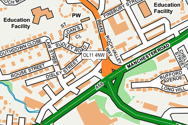 OL11 4NW map - OS OpenMap – Local (Ordnance Survey)