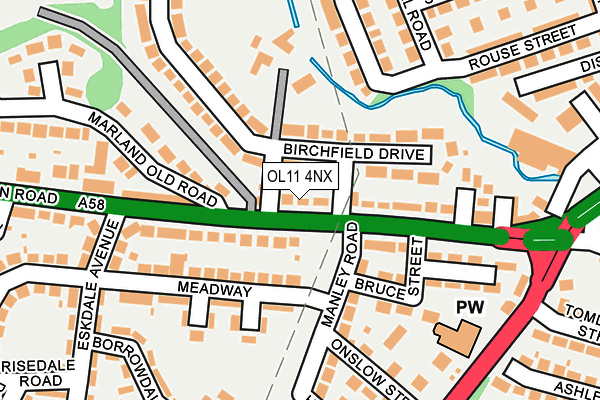 OL11 4NX map - OS OpenMap – Local (Ordnance Survey)